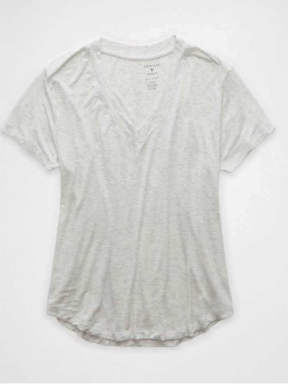 AE Soft & Sexy V-Neck T-Shirt-Light Heather Gray